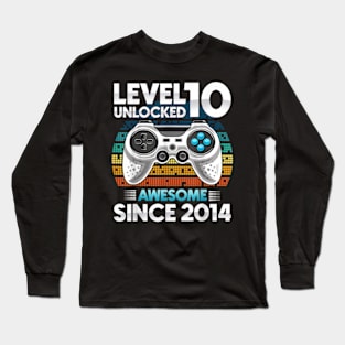 10 yr BDay Son Boy Gamer 10th 10 Year Old Birthday Long Sleeve T-Shirt